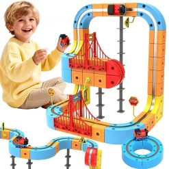 Magnetic Track Car Set with Motorized Train